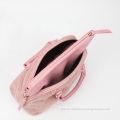 Pink Wool Winter Lambs Sherpa PU Multifunctional Shoulder Handbag Lady Tote Bag Set